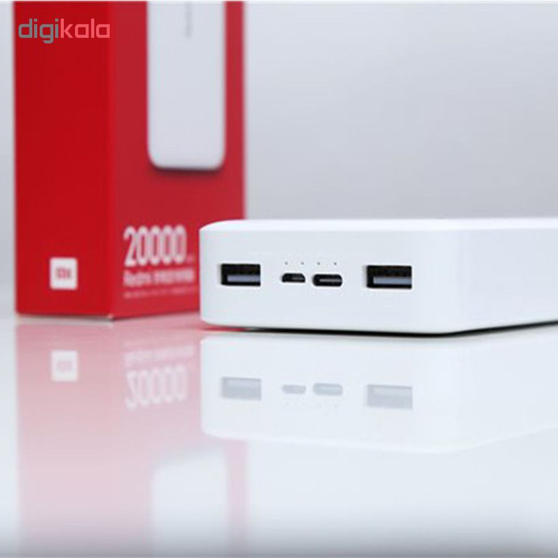 پاوربانک 18 وات شیائومی مدل Redmi PB200LZM ظرفیت 20000 میلی آمپرساعت به همراه شارژر دیواری سامسونگ و کابل تبدیل