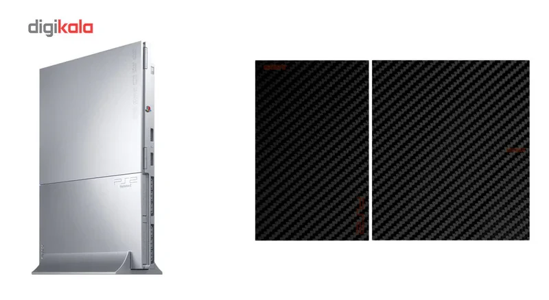برچسب تزینی مدل Black Carbon-fiber Texture مناسب برای کنسول بازی PS2