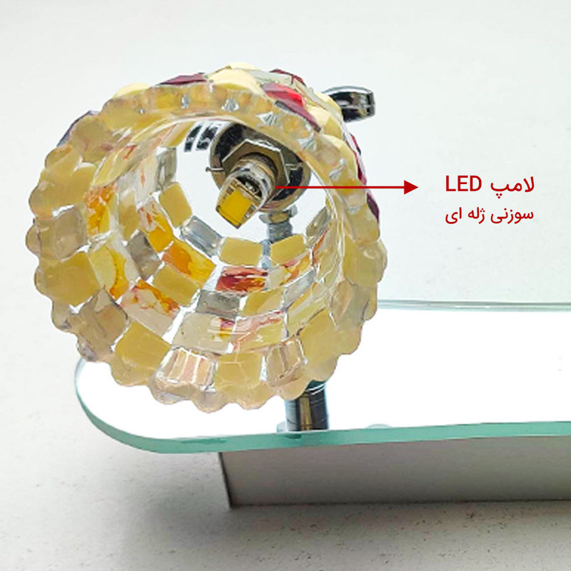 چراغ مدل کریستالی دو شعله کد 9638