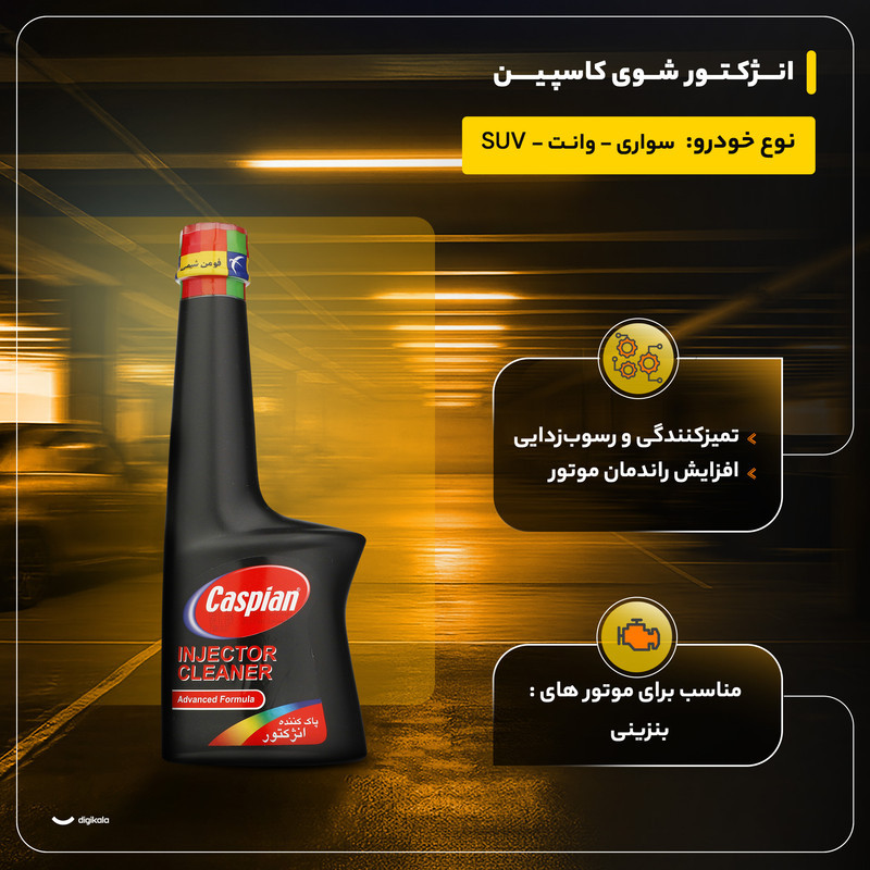 محلول انژکتور شوی کاسپین حجم 230 میلی لیتر بسته 2 عددی