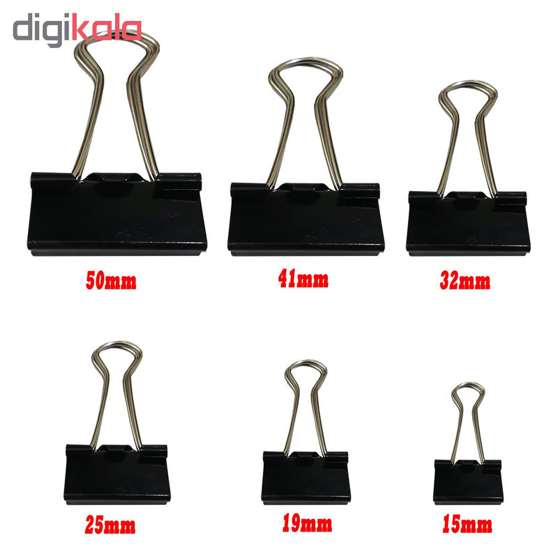 گیره کاغذ دینگ لی مدل DL.0004 سایز 25 میلی متر بسته 12 عددی