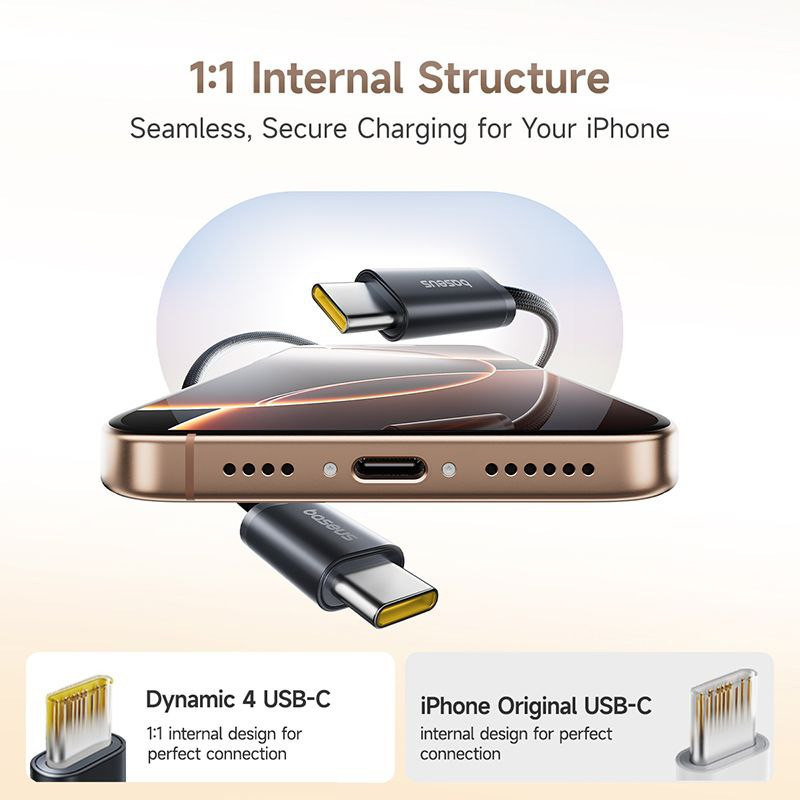 کابل تبدیل USB-C بیسوس مدل Dynamic 4 Pro 100W طول 1 متر