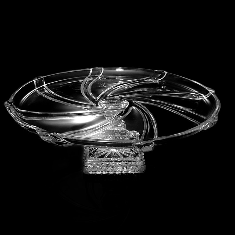 سرویس پذیرایی 16 پارچه کریستال بوهمیا مدل فلاور پیچ 3D کد 800 ساخت جمهوری چک مناسب شستشو در ماشین ظرفشویی شامل 6 پیاله آجیل‌خوری، 6 پیش‌دستی آجیل‌خوری، 1 کاسه آجیل‌خوری پایه‌دار