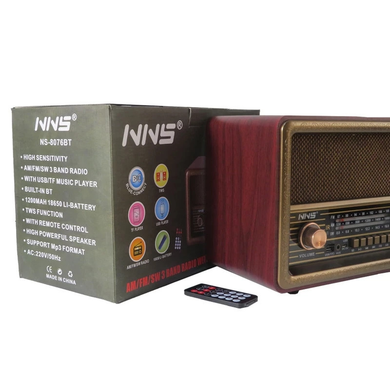 اسپیکر بلوتوثی ان ان اس مدل NS-8076BT طرح رادیو