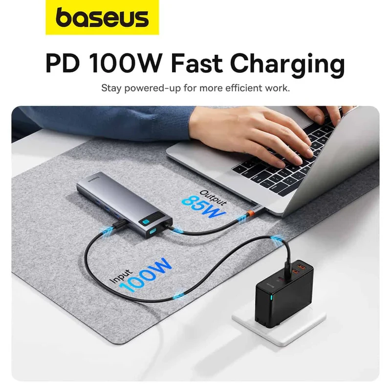 هاب 11 پورت USB-C بیسوس مدل Clarity 4K@60HZ