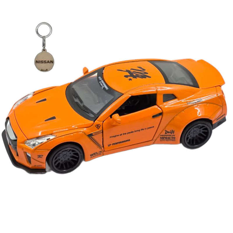 ماکت ماشین ناب سل مدل نیسان جی تی آر فلزی موزیکال چراغدار اسپرت NISSAN GTR SPORT به همراه جاسوییچی