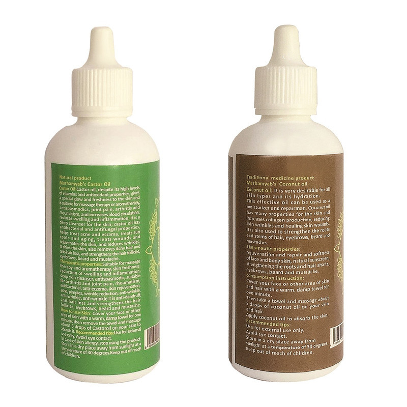 روغن تقویت کننده ناخن مرهم یاب مدل نارگیل و کرچک حجم  80 میلی لیتر مجموعه 2 عددی