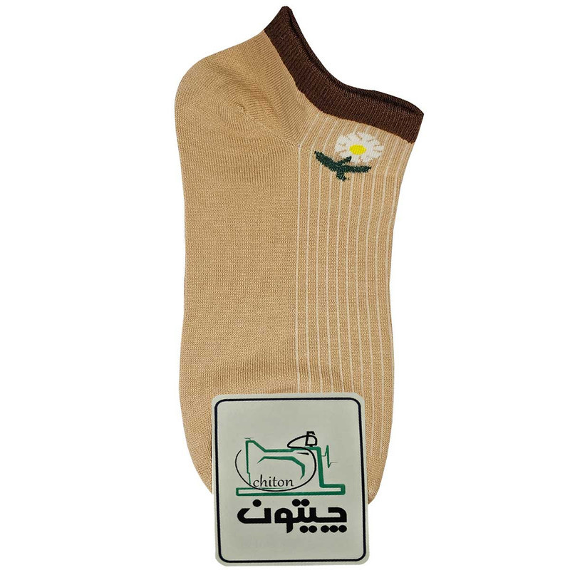 جوراب ساق کوتاه زنانه مدل چیتون تک گل نخی بسته 4 عددی
