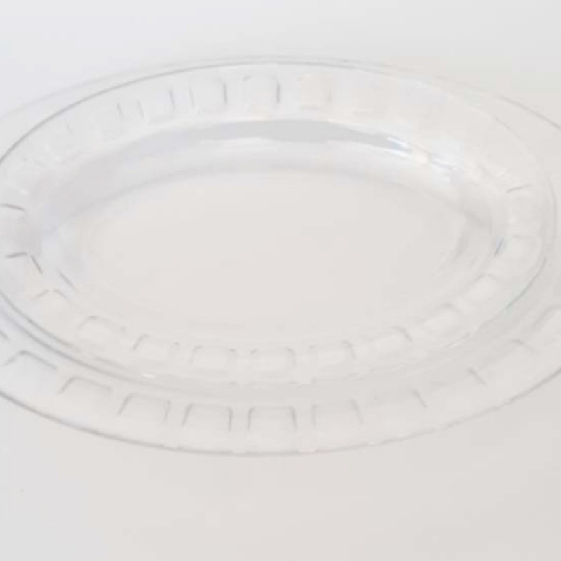 دیس شیشه و بلور اصفهان مدل گلایل کد 550.551، مجموعه 2 عددی کریستال بلور، مناسب سرو و شستشو در ماشین ظرفشویی، ابعاد دیس بزرگ 34×24 و دیس کوچک 11×16