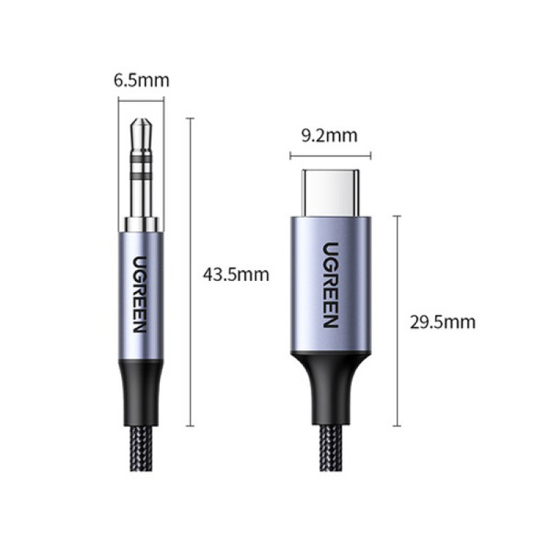 کابل تبدیل USB-C به جک 3.5mm یوگرین مدل CM450-20192 طول 1 متر