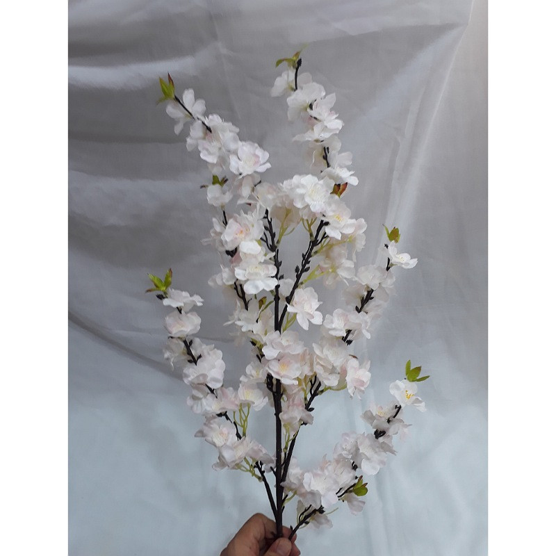 گل مصنوعی شاخه شکوفه گیلاس مدل PA_1084 با ابعاد 30×30×110 سانتی‌متر و وزن 600 گرم، از جنس پارچه