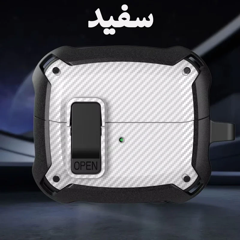 کاور کینگدام مدل Eggshell Carbon OPN Lock مناسب برای کیس هدفون بی سیم سامسونگ Galaxy Buds 3  3 Pro