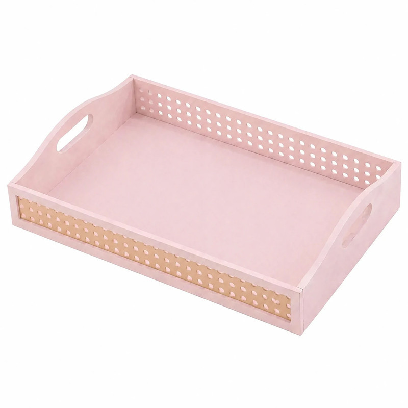 سینی دسته دار طرح حصیری کد P247 سایز 22*33 سانتی متر
