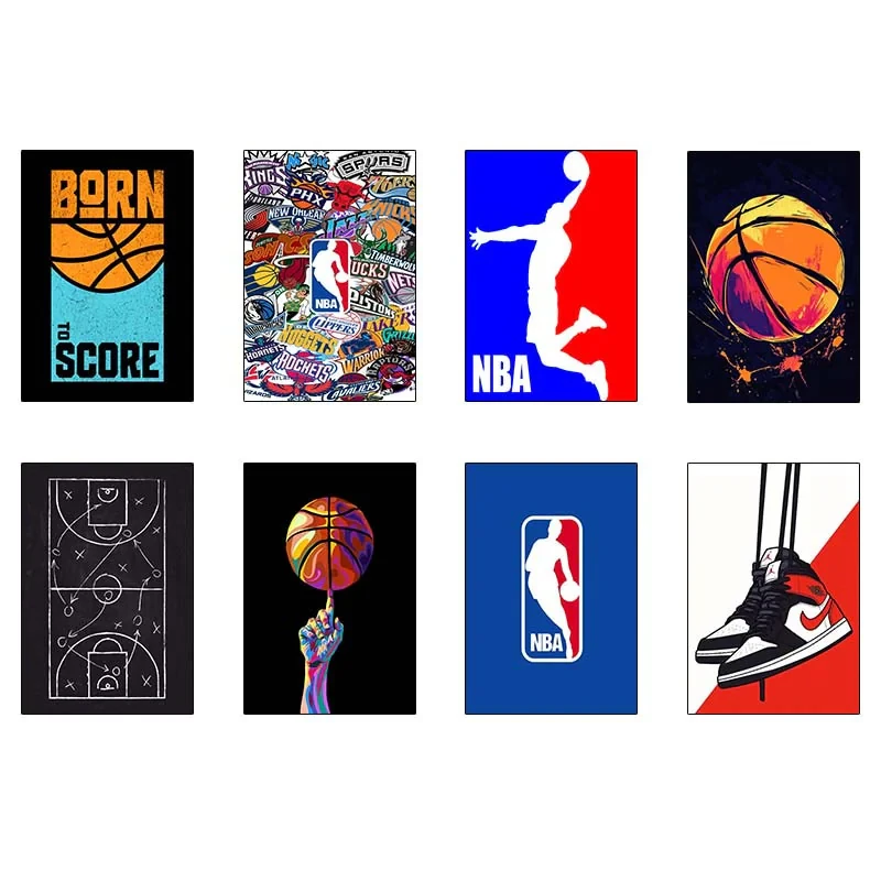پوستر کارنيکا طرح عاشق بسکتبال Basketball Lover کد 96918 مجموعه 8 عددی
