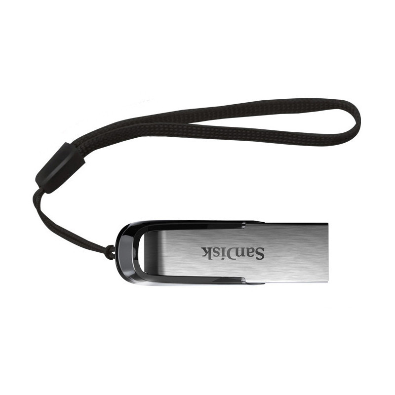 فلش مموری سن دیسک Ultra Flair CZ73 ظرفیت 64 گیگابایت با رابط USB 3.0 و بدنه فلزی مقاوم، سرعت انتقال 150 مگابایت بر ثانیه و سازگار با انواع سیستم‌عامل‌ها و دستگاه‌ها