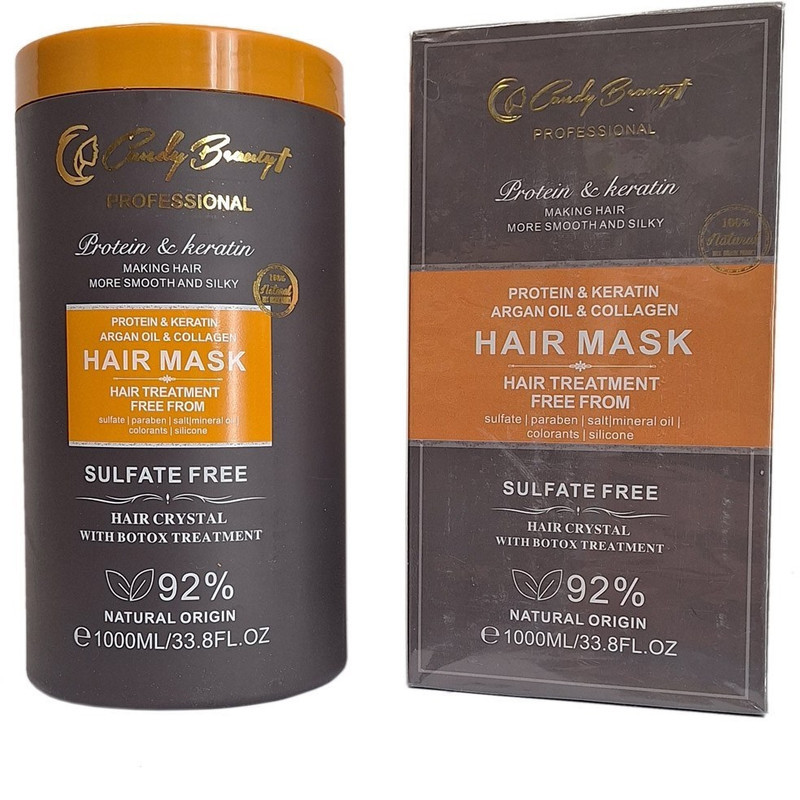 ماسک و تقویت کننده مو کندی بیوتی مدل HAIR-CRYSTAL مناسب برای موهای آسیب دیده حجم 1000 میلی لیتر