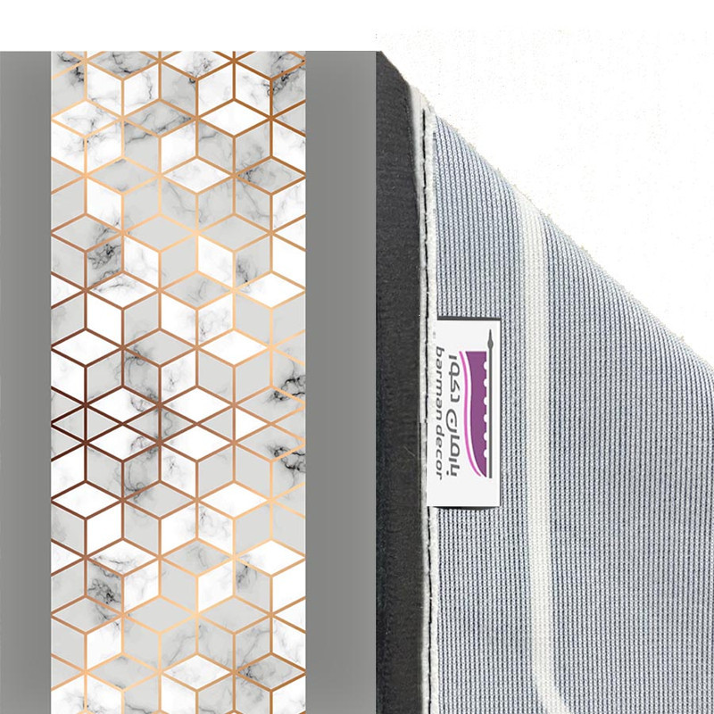 پرده بارمان دکور طرح مکعبی مدل هازان پانچی کد 1019 W سایز 140x280 سانتی متر