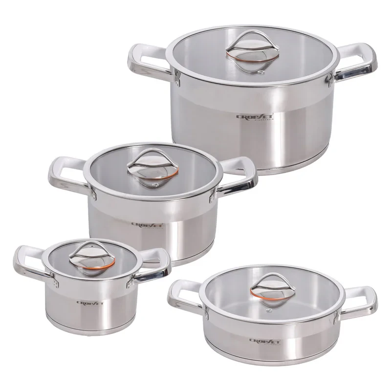 سرویس قابلمه و تابه استیل 8 پارچه کروپ ست کد 5001