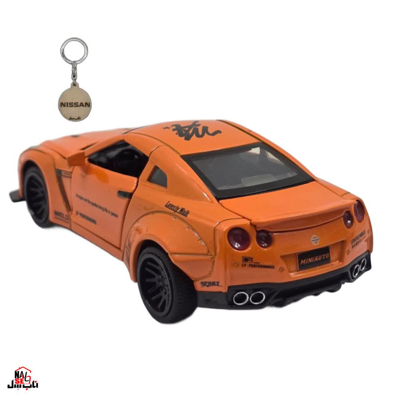 ماکت ماشین ناب سل مدل نیسان جی تی آر فلزی موزیکال چراغدار اسپرت NISSAN GTR SPORT به همراه جاسوییچی