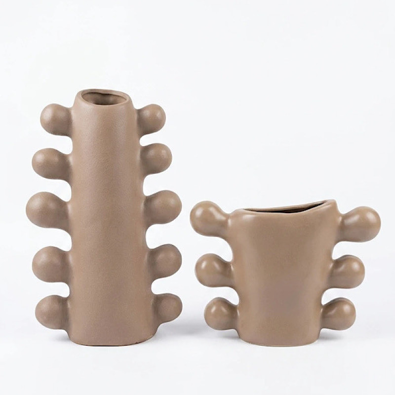 گلدان سبرا مدل S2214 طرح کاکتوس رومیزی بدون پایه، جنس پلی‌استر، ابعاد 8×7×24 سانتی‌متر، وزن 160 گرم، مجموعه 2 عددی