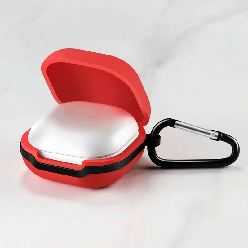 کاور مسیر مدل Silicone Metal Ring مناسب برای کیس بی سیم هدفون سامسونگ Galaxy Buds Live  Buds Pro  Buds 2  Buds 2 Pro  Buds FE به همراه گیره
