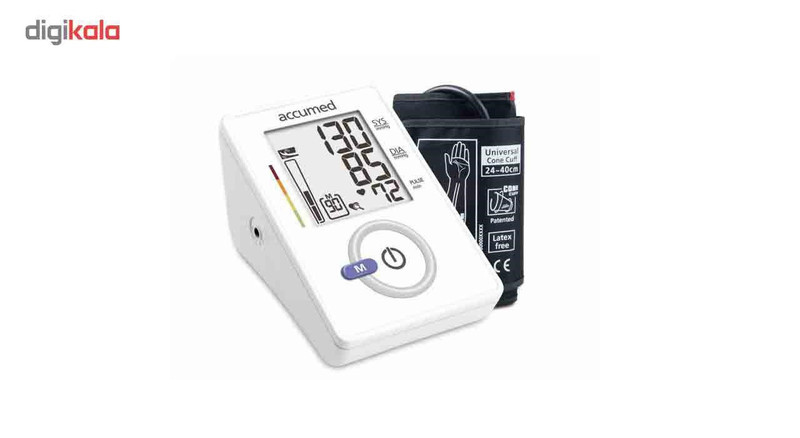 فشارسنج دیجیتال بازویی اکیومد مدل AW150F با قابلیت اندازه‌گیری ضربان قلب، تشخیص آریتمی، حافظه 90 عددی و نمایش میانگین نتایج، مناسب بازوبند 24 تا 36 سانتی‌متر