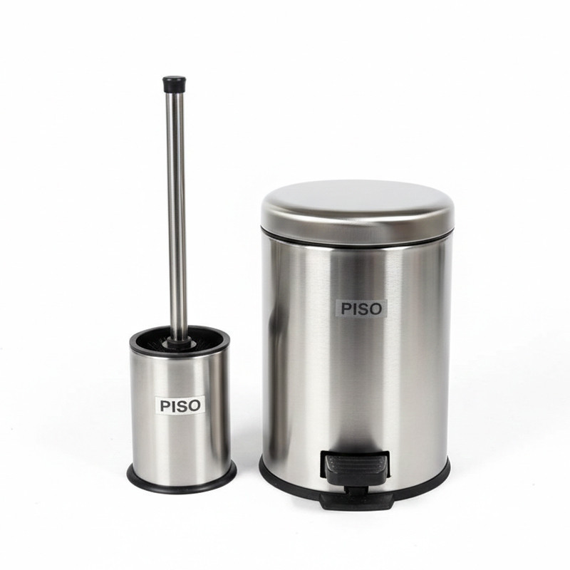 ست سطل زباله و فرچه پیسو مدل P-3-ltr گنجایش 3 لیتر