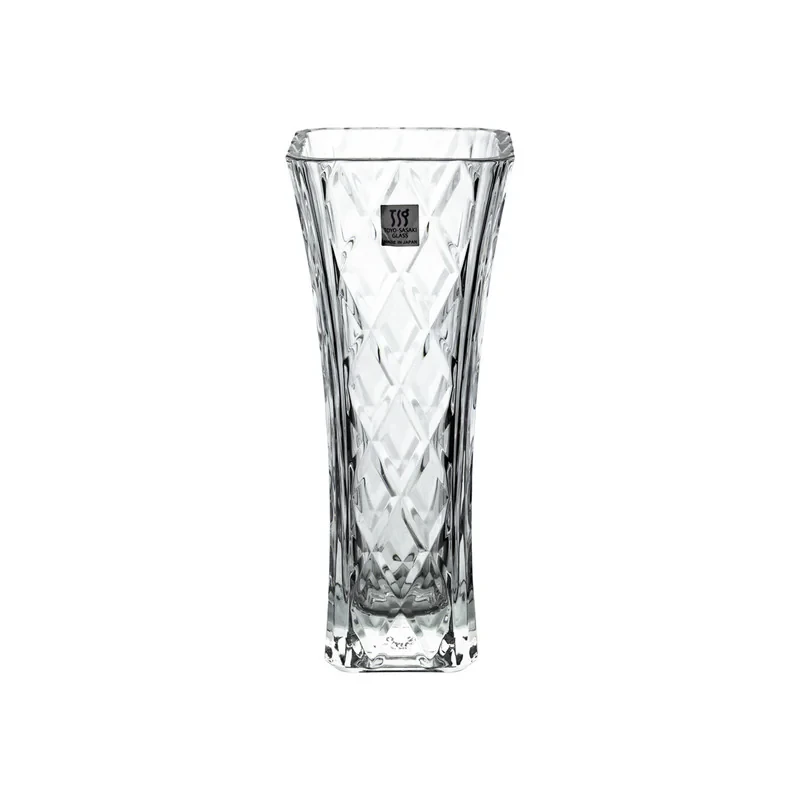 گلدان دکوری تویو ساساکی مدل رین کوچک کریستالی، ابعاد 8x8x20 سانتی‌متر، وزن 750 گرم