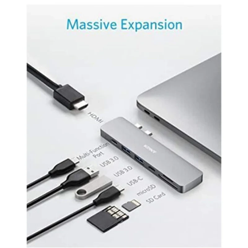 هاب 7 پورت USB-C انکر مدل A8371 7-in-2 for MacBook