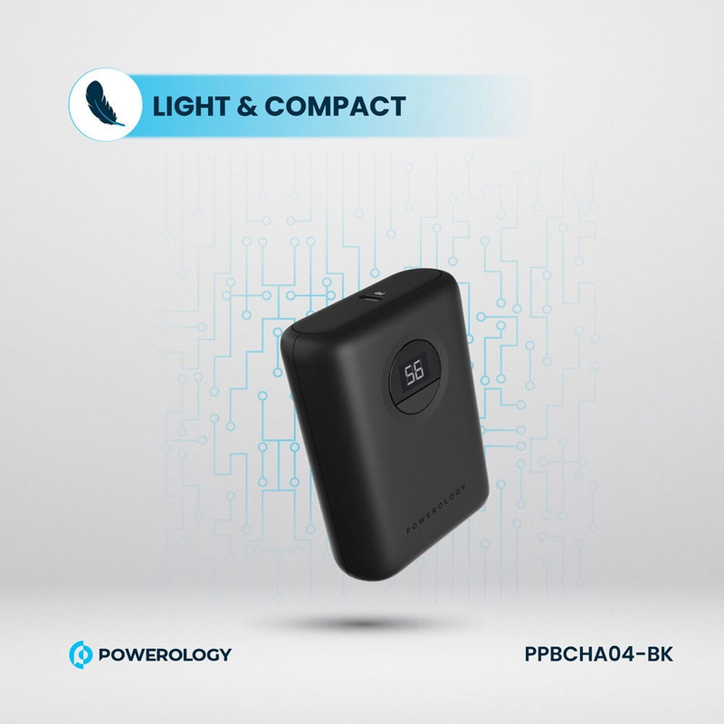 پاوربانک 20 وات پاورلوژی مدل Ultra Compact PPBCHA04 ظرفیت 10000 میلی‌آمپرساعت