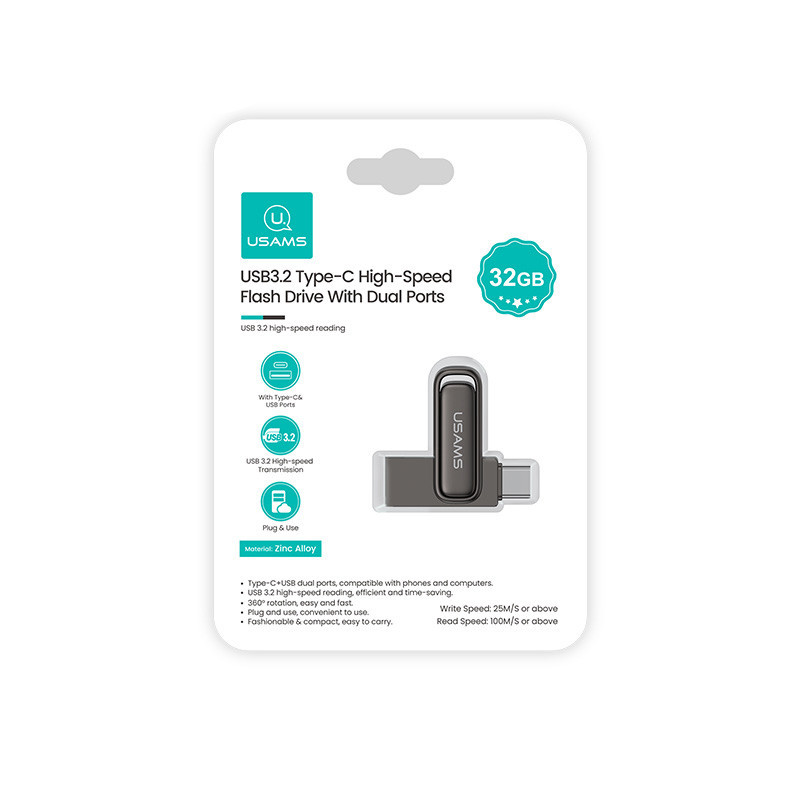 فلش مموری یوسمز مدل zb346 ظرفیت 32 گیگابایت با رابط USB Type-C