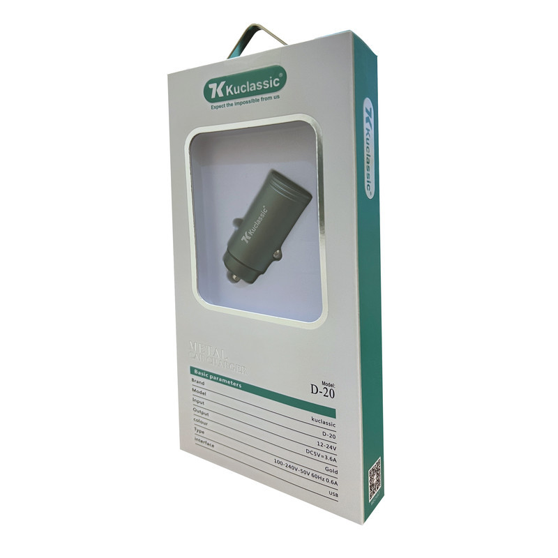 شارژر فندکی 18 وات کوکلاسیک مدل D-20 به همراه کابل تبدیل USB-C