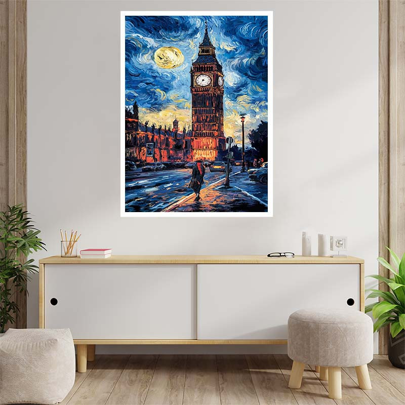 پوستر کارنيکا طرح شب پرستاره فانتزی ون‌گوگ Fantasy Starry Night Van Gogh کد 53865 مجموعه 8 عددی