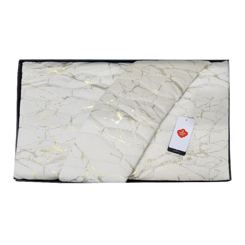سرویس روتختی دو نفره 3 تکه کاتن باکس مدل Smart Yatak Ortusu Destello Krem C.K