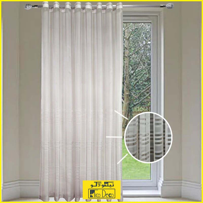 پرده تیکو دکو مدل دوخت ساده حریر ژوردار سایز 280 × 300 سانتی‌متر