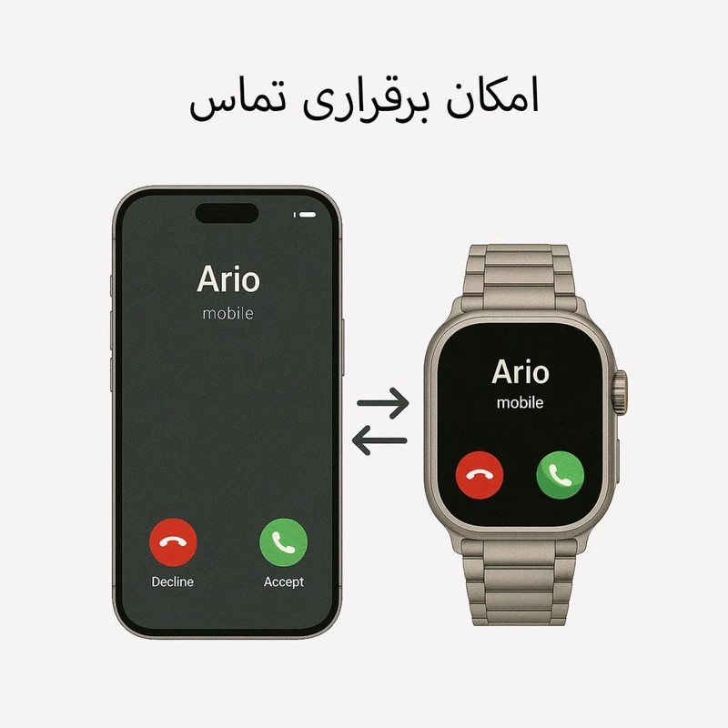 ساعت هوشمند آریو مدل WA49 ULTRA با بند فلزی