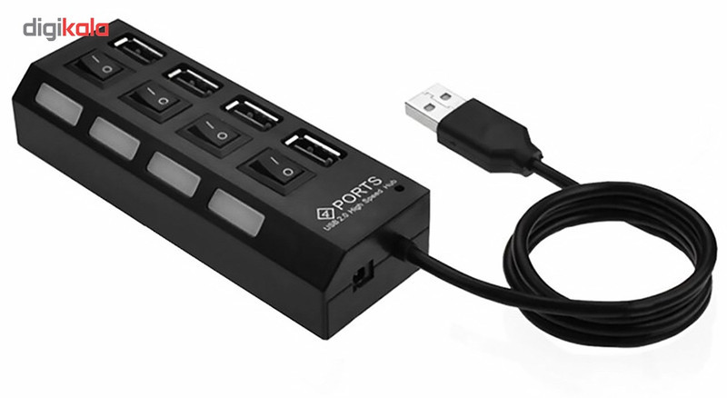 هاب 4 پورت USB 2.0 پورتز مدل HI-SPEED