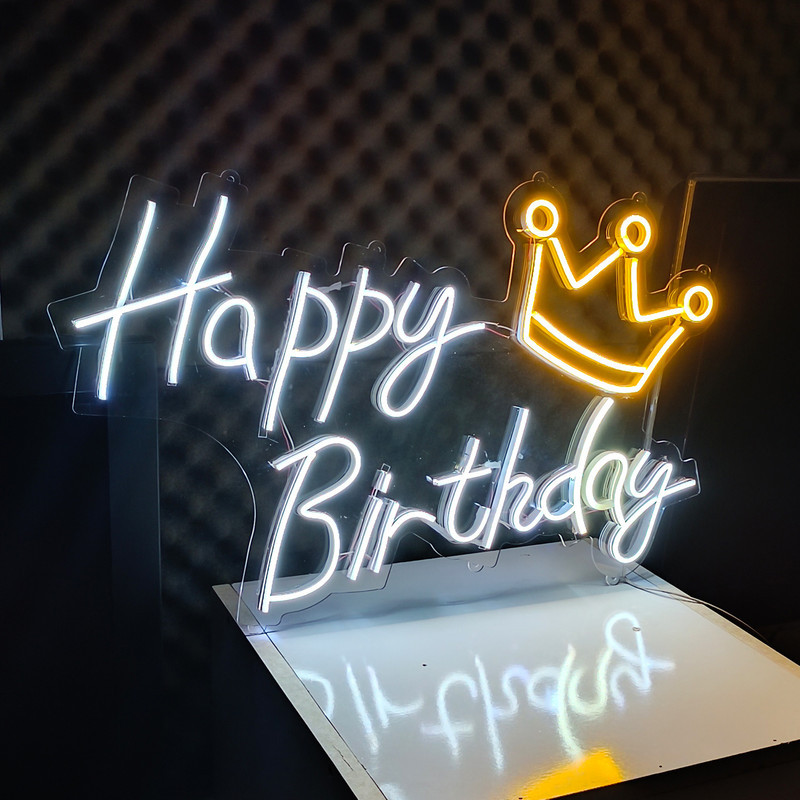 چراغ نئونی طرح Happy Birthday کد HBD60X40