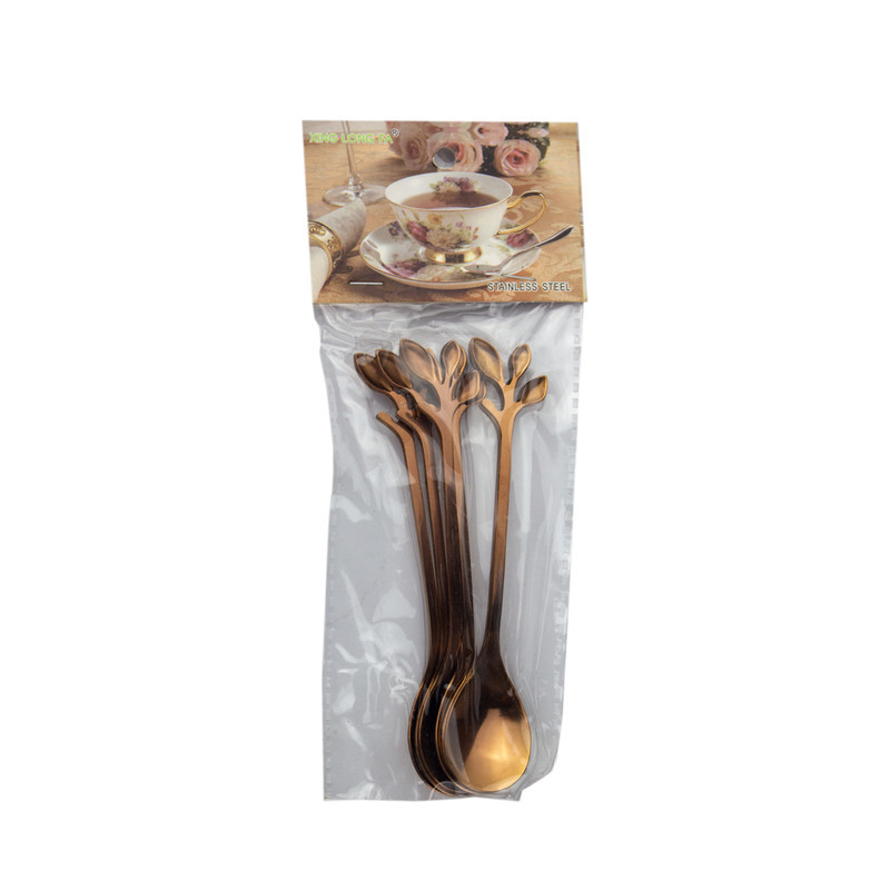 قاشق چای خوری مدل برگ کد 501 بسته 6 عددی