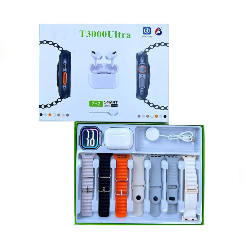 ساعت هوشمند 46 میلی متری الترا مدل T3000 Ultraبا هدفون بلوتوثی
