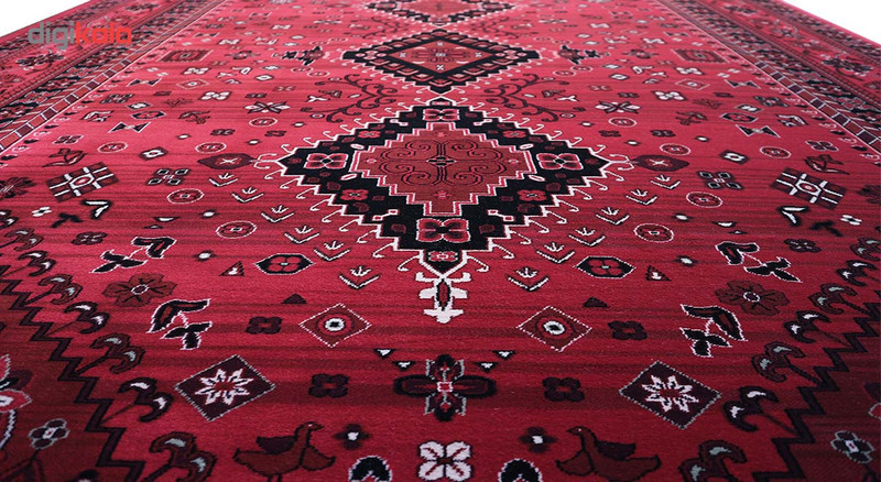 فرش ماشینی رادین اصفهان طرح بلوچ 5 رنگ زمینه اناری