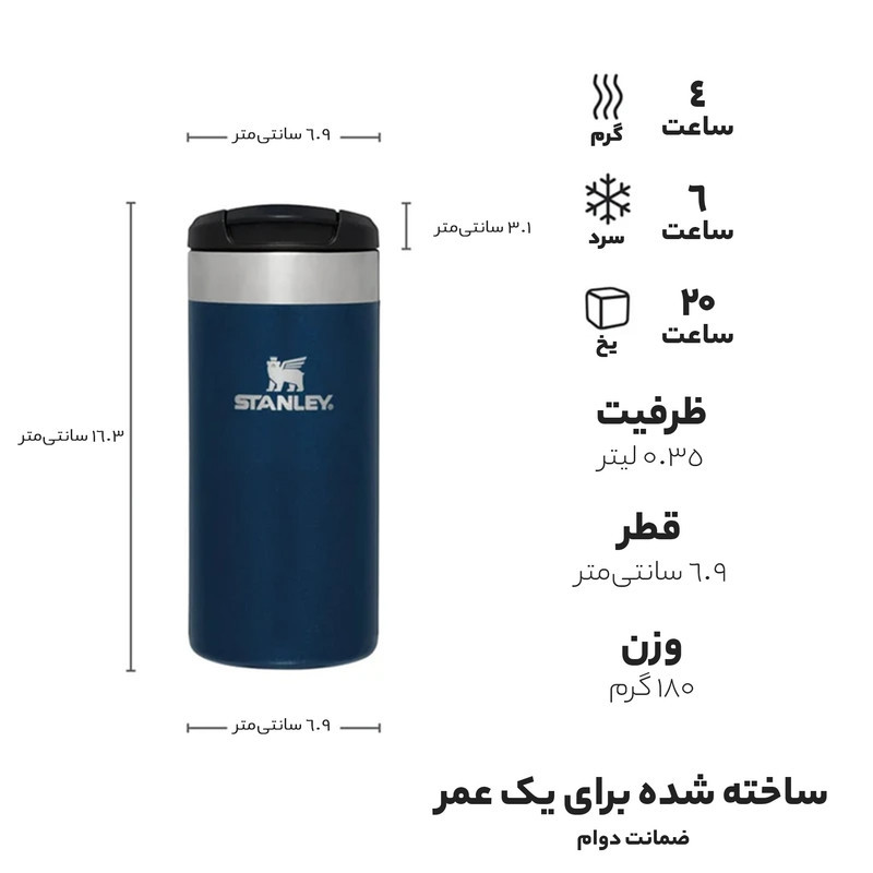 تراول ماگ استنلی مدل The Aerolight Transit گنجایش 0.35 لیتر