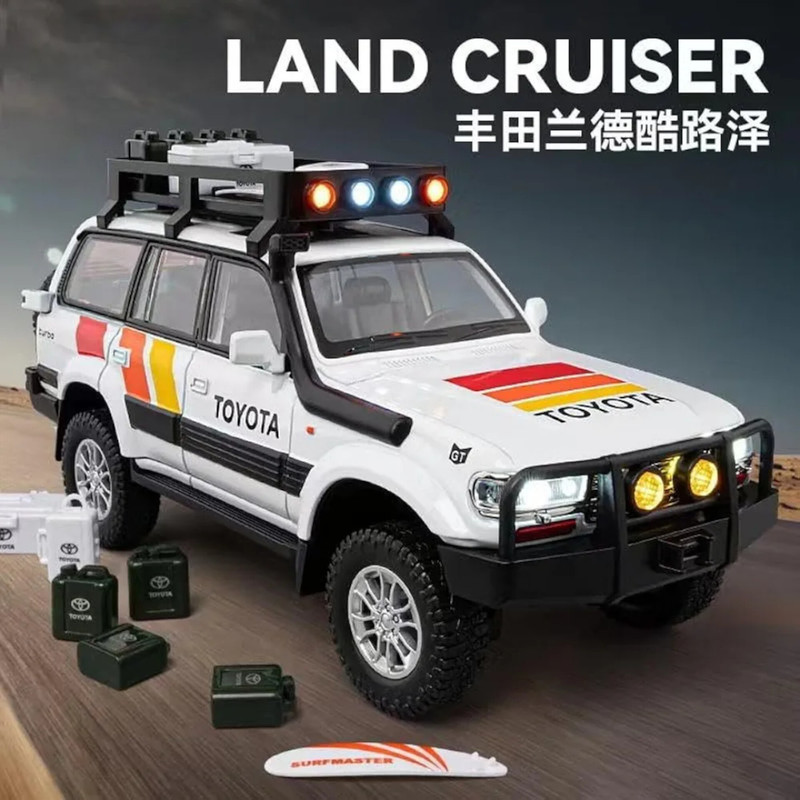 ماکت ماشین ناب سل مدل تویوتا لندکروزر آفرود Toyota Land Cruiser LC80 کد W100 به همراه جاسوییچی