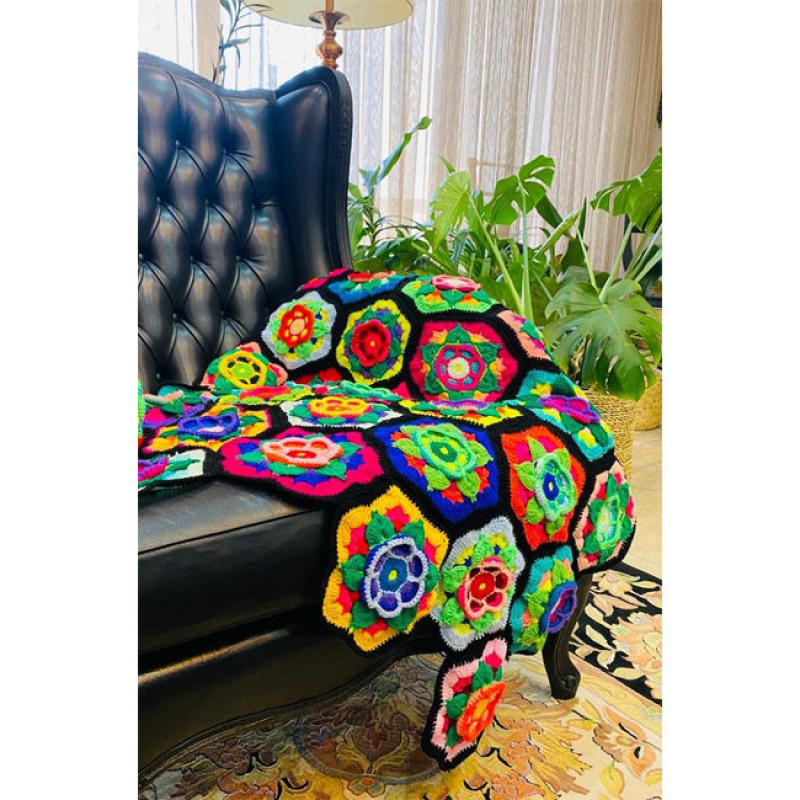 شال مبل مدل گلها سایز 110×153 سانتیمتر
