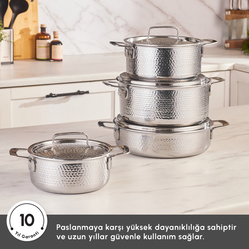 سرویس قابلمه استیل 8 پارچه کاراجا مدل Voyager