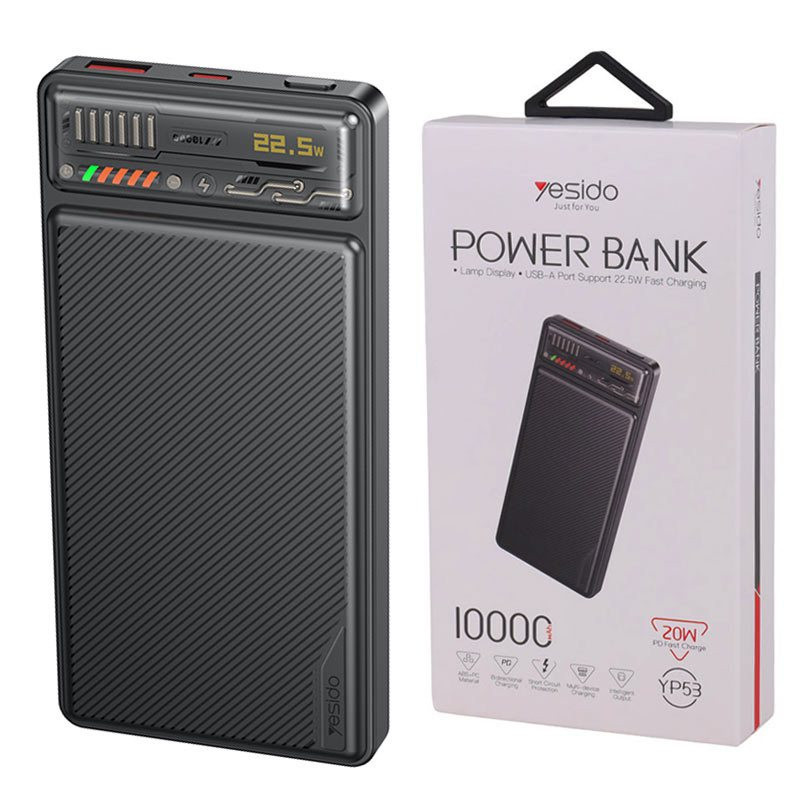 پاوربانک یسیدو مدل YP53 ظرفیت 10000 میلی آمپر ساعت
