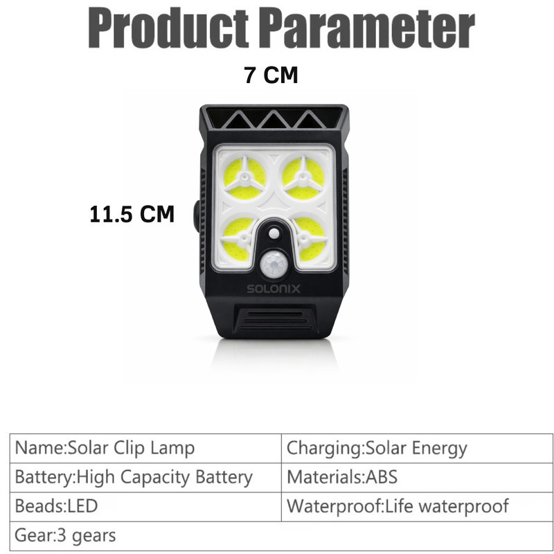 چراغ پارکی خورشیدی سولونیکس مدل کلیپسی کد YX-671C