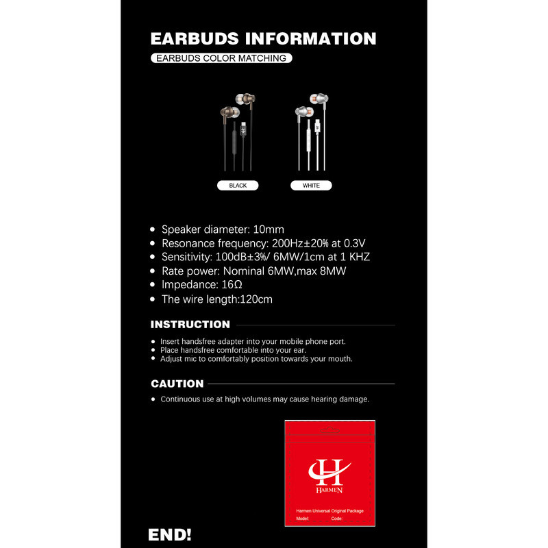 هندزفری هارمن مدل HR-ADC1000