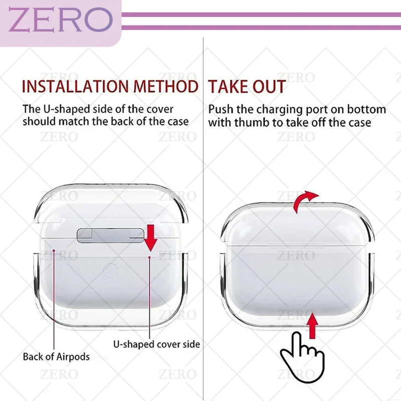 کاور زیرو مدل Clear-ZR مناسب برای کیس اپل ایرپاد Airpods Pro  Airpods pro 2