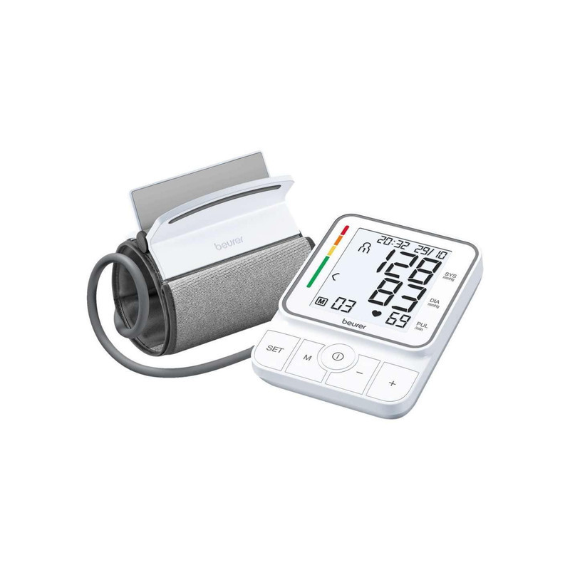 فشارسنج بازویی دیجیتال بیورر مدل BM51 با کاف ابتکاری easyClip، حافظه 100 رکورد برای 2 کاربر، نمایش میانگین نتایج، تشخیص آریتمی و نمایش تاریخ
